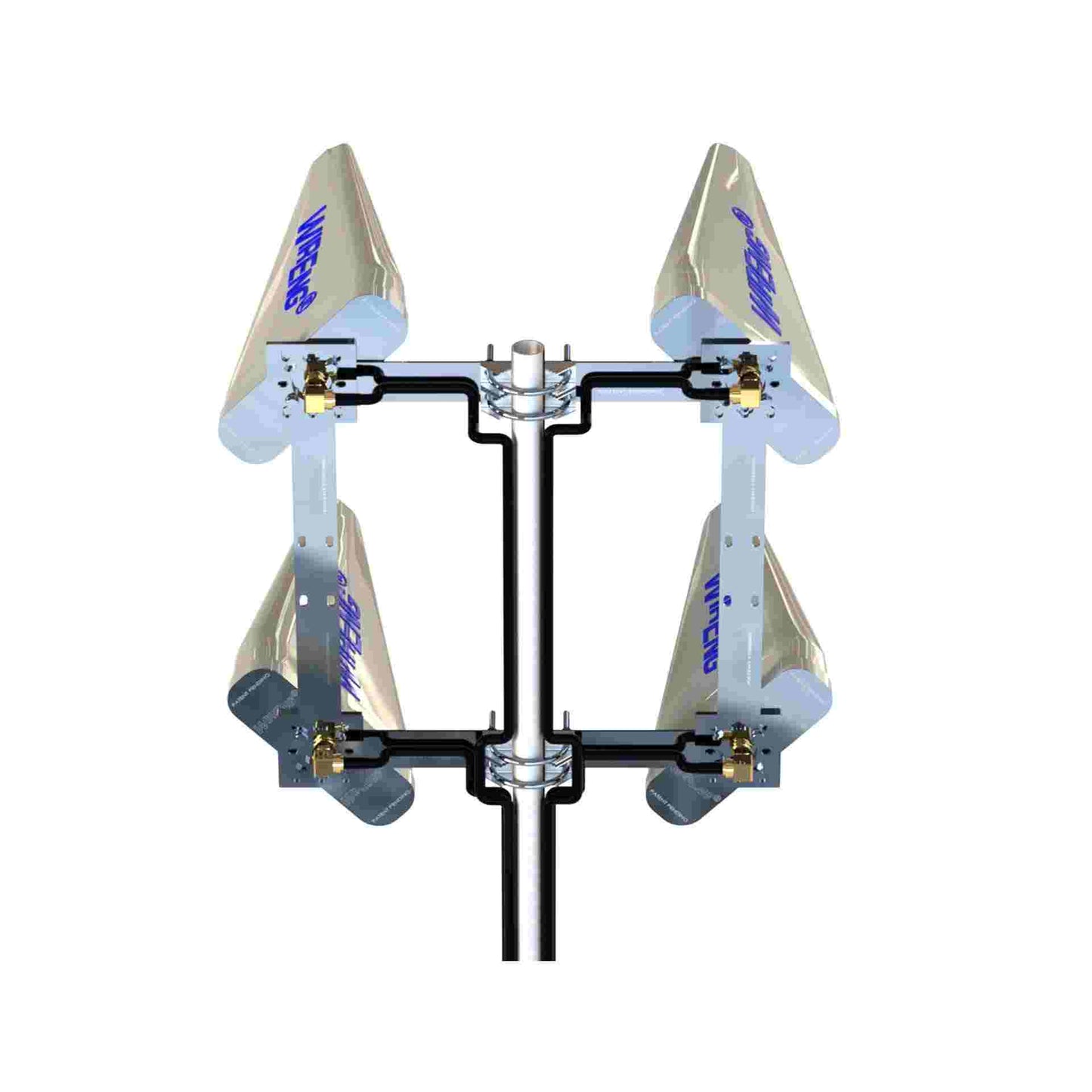 WideAnt4-5G™ True MIMO 4x4 Quad Antenna for Quad-Connector Aux/Diversity Routers Hotspots Modems 5G/4G/3G/2G Ultra-Wide Band Directional High-Gain