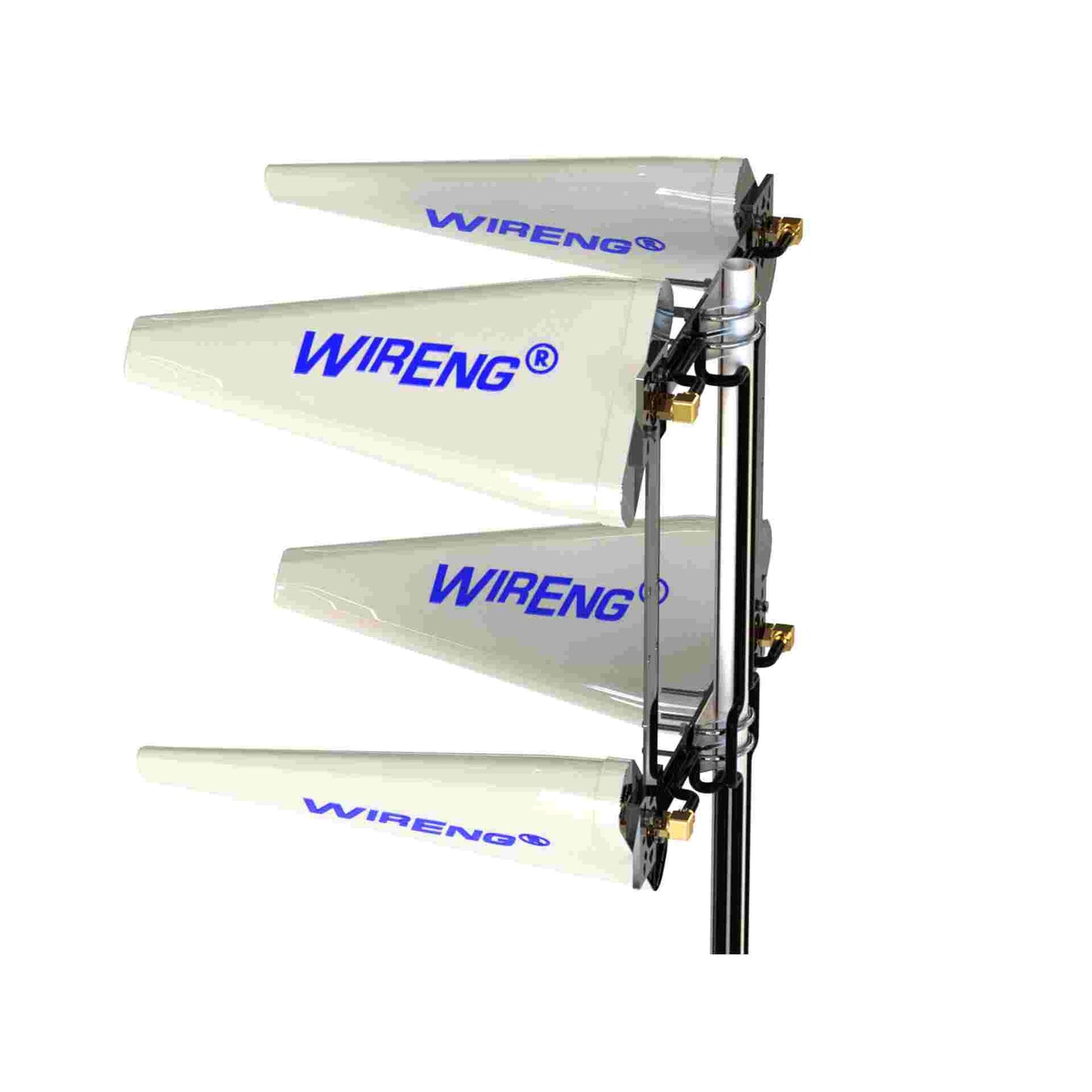 WideAnt4-5G™ True MIMO 4x4 Quad Antenna for Quad-Connector Aux/Diversity Routers Hotspots Modems 5G/4G/3G/2G Ultra-Wide Band Directional High-Gain