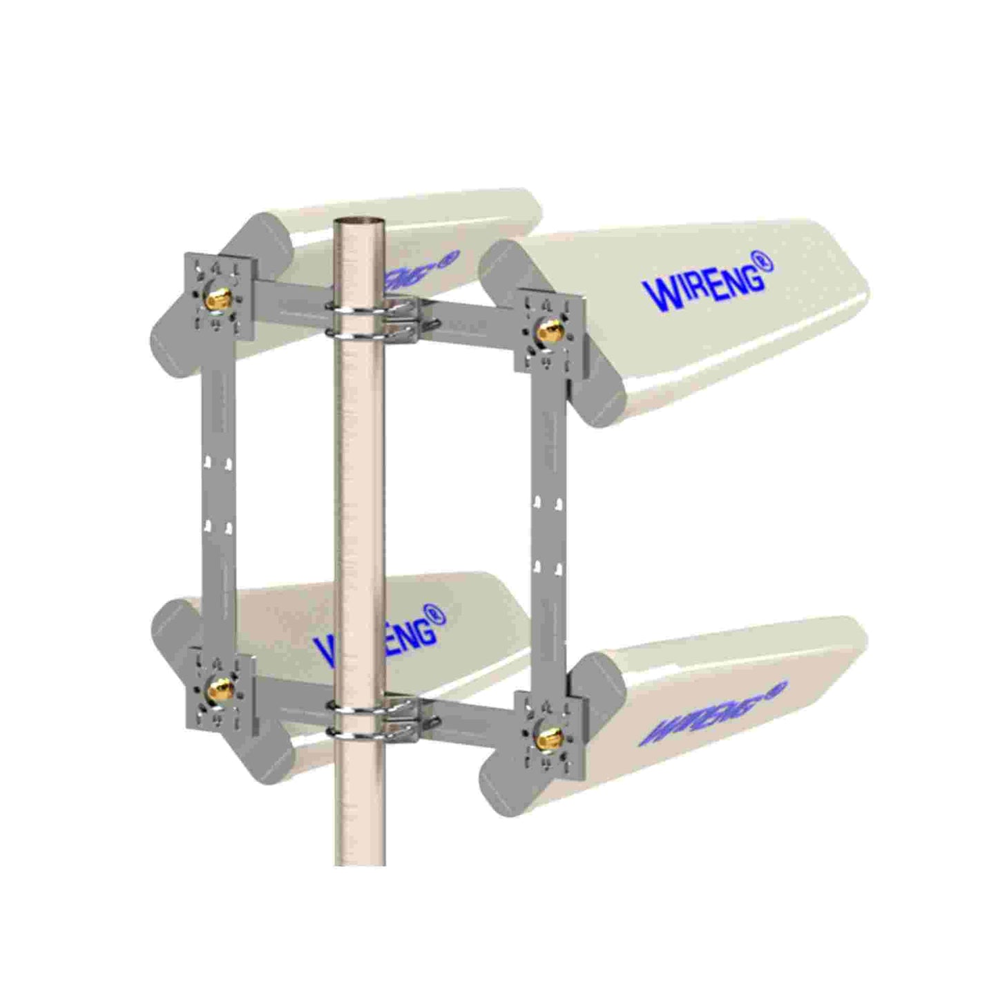 WideAnt4-Plus-5G™ True MIMO 4x4 Quad Antenna Set for Quad-Connector Routers Hotspots Modems All 5G/4G/3G/2G Bands High Gain Ultra-Wide Bandwidth